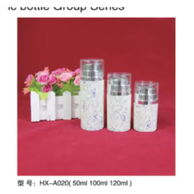 Bộ chai hút chân không acrylic trắng vân đá HX-A020 – mã NXT1594