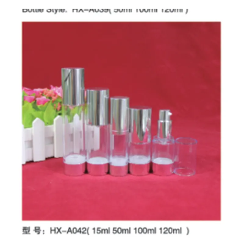 Bộ chai + hũ acrylic trong nắp bạc HX-A042 – mã NXT1617