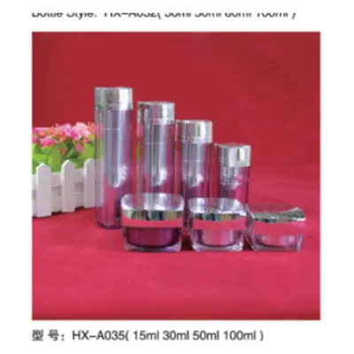 Bộ chai + hũ acrylic tím nhạt vuông HX-A035 – mã NXT1619