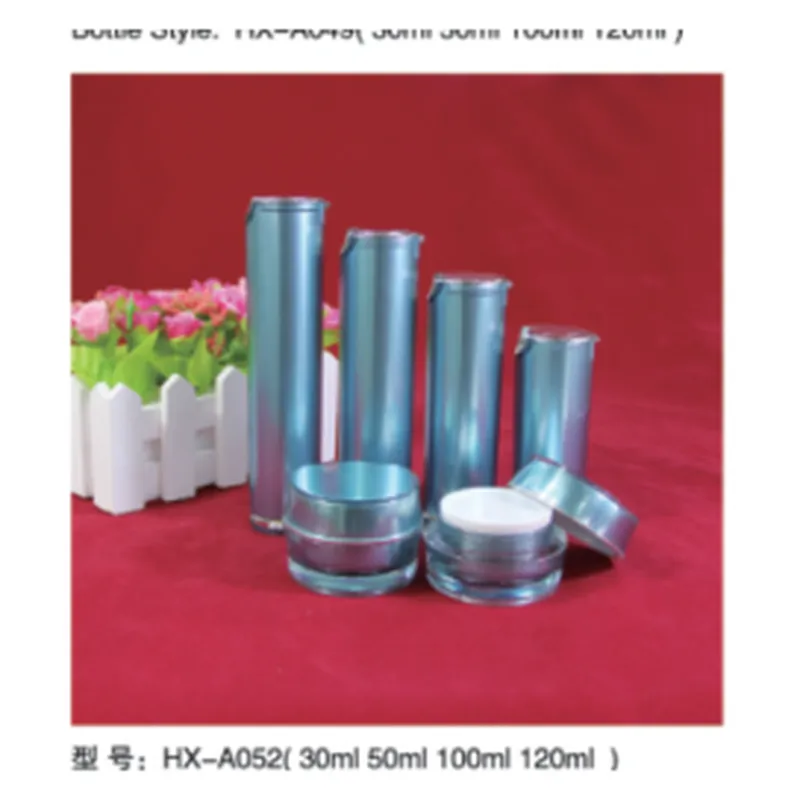 Bộ chai + hũ acrylic xanh ngọc ánh kim HX-A052 – mã NXT1634