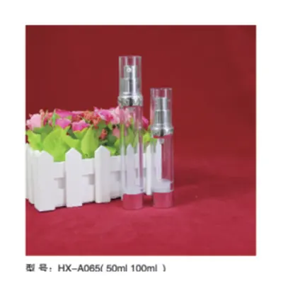 Bộ chai hút chân không acrylic trong nắp bạc HX-A065 – mã NXT1641