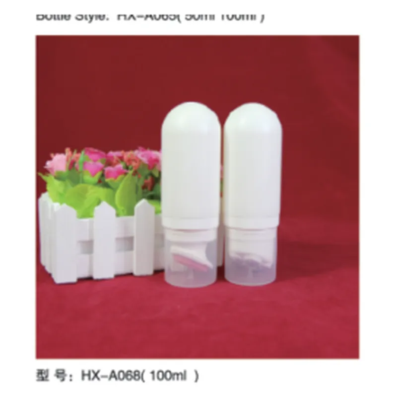 Bộ chai hút chân không acrylic trắng dáng viên nhộng HX-A068 – mã NXT1643
