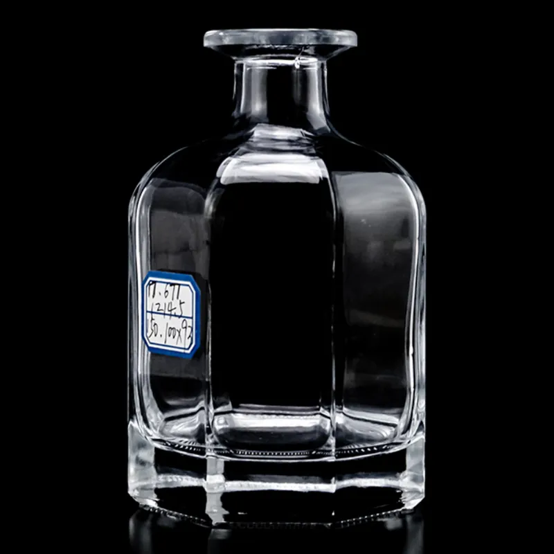 Chai rượu thủy tinh bát giác miệng rộng 500ml – mã NXW0024