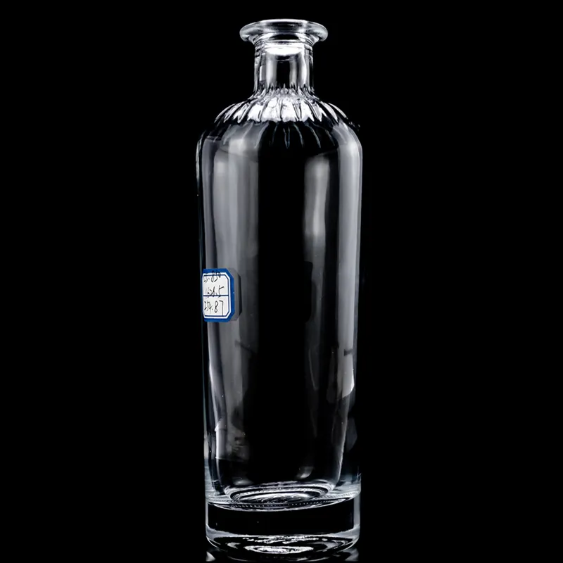 Chai rượu thủy tinh trụ tròn cổ vân sọc 750ml – mã NXW0027