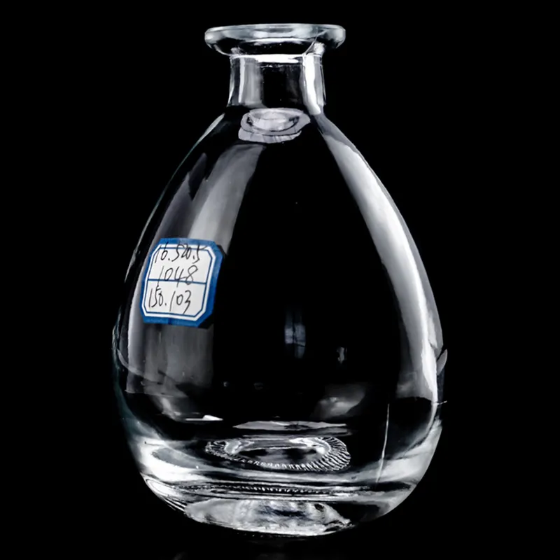 Chai rượu thủy tinh bầu giọt nước miệng rộng 500ml – mã NXW0059