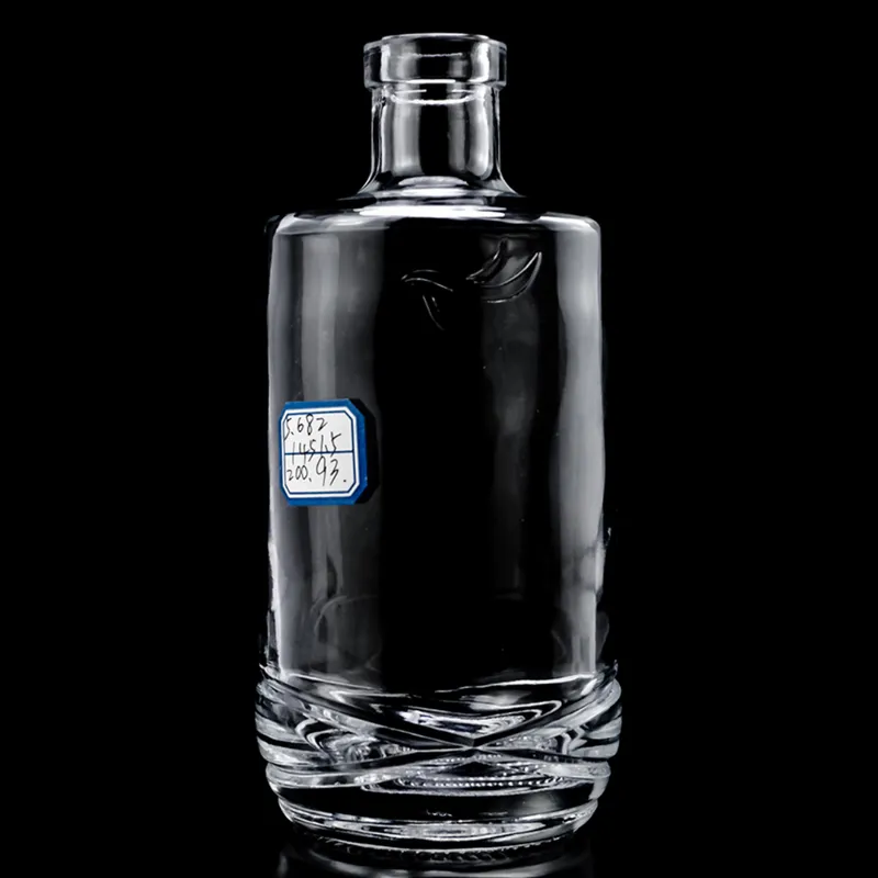 Chai rượu thủy tinh trụ tròn vân mây 750ml – mã NXW0071