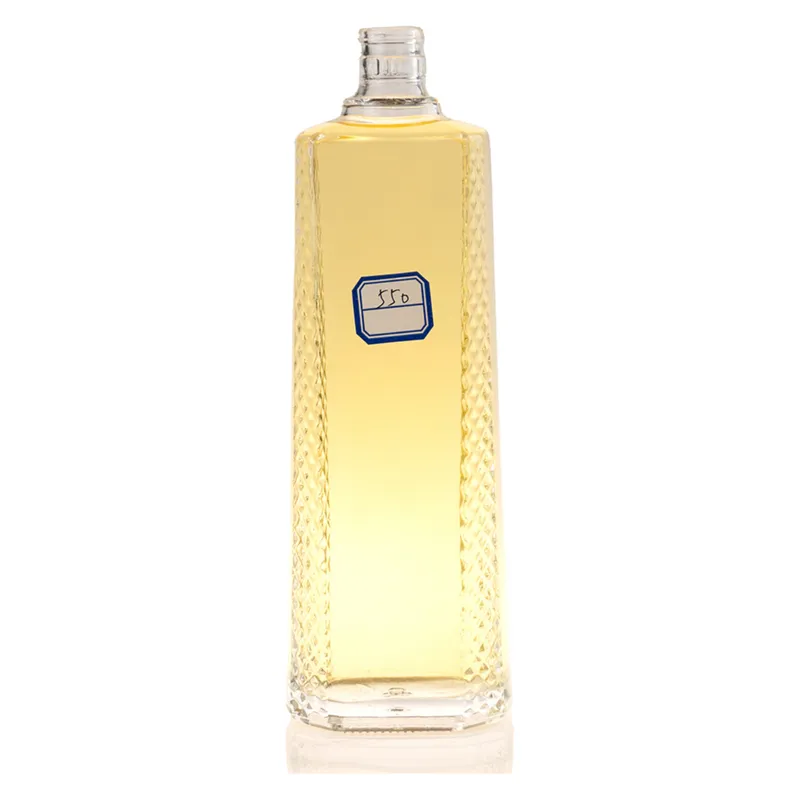 Chai rượu thủy tinh vuông cao vân hoa 800ml – mã NXW0093