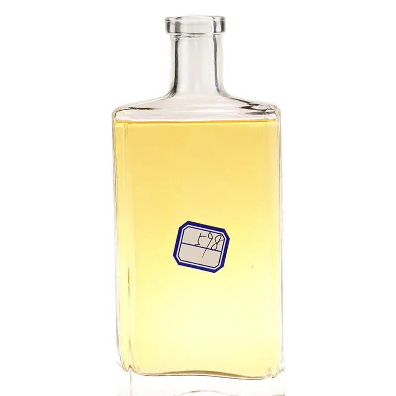 Chai rượu thủy tinh dẹt vai vuông 500ml – mã NXW0141